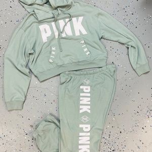 Light Green and White Pink Jogging Suit